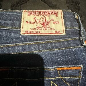 Ella Women's Blue Jean Shorts with Orange Stitching